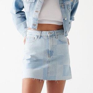 Mavi Patchwork Light Blue Mini Skirt